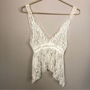 Coquette Ivory lace Romantic Girly blouse size S